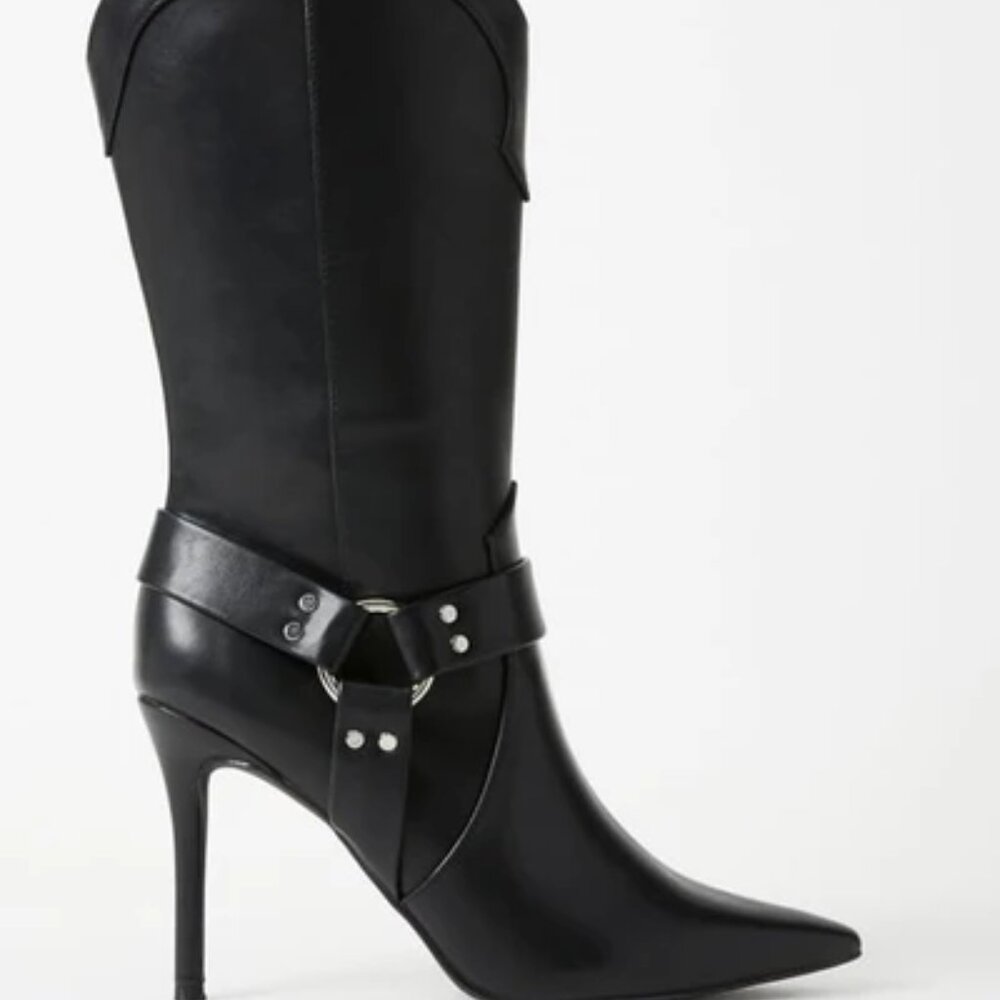 HOT SEXY Lucinda Stiletto Black Boot Size 12